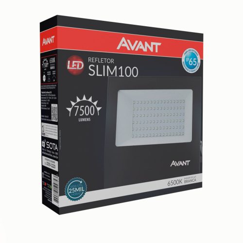 Refletor 100W Avant Branco Frio 6500K LED Slim 100 IP65 Bivolt - Imagem 2