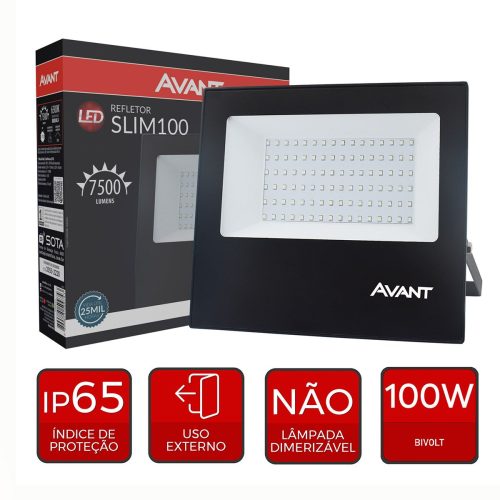 Refletor 100W Avant Branco Frio 6500K LED Slim 100 IP65 Bivolt - Imagem 4