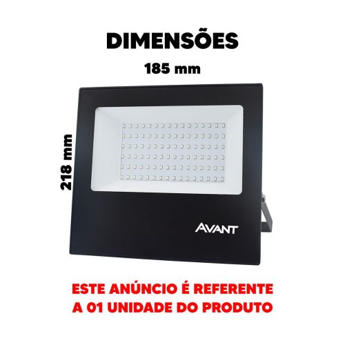 Refletor 100W Avant Branco Frio 6500K LED Slim 100 IP65 Bivolt - Imagem 8