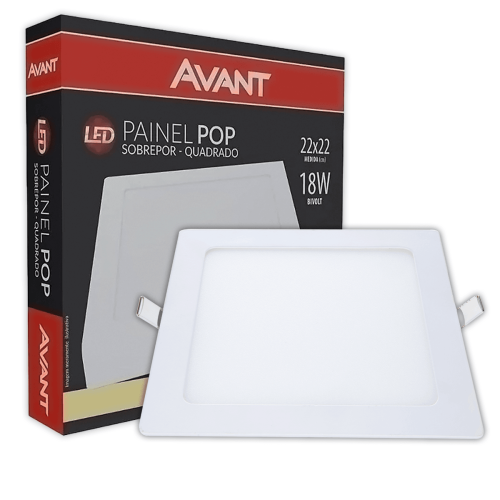 Painel Led Embutir 4000K 18W Quadrado Bivolt Avant