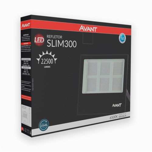 Refletor de LED Slim 300W 6500K Branco Frio Bivolt IP65 à Prova d'Água Preto Avant - Imagem 5