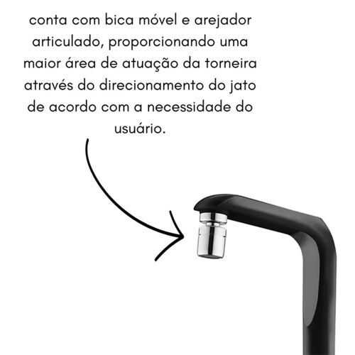 Torneira Essence Eletrônica de Mesa 5500Wx220V Preto Cromado Lorenzetti - Imagem 3