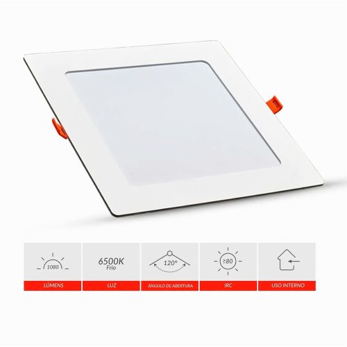 Painel LED Pop Embutir Quadrado 18W 6500K Bivolt 21x21 Avant Branco - Imagem 4