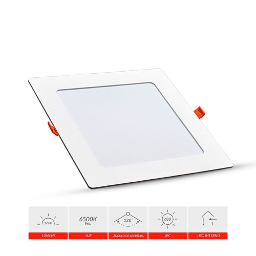 Painel LED Pop Embutir Quadrado 24W 6500K Bivolt 28x28 Avant Branco - Imagem 4