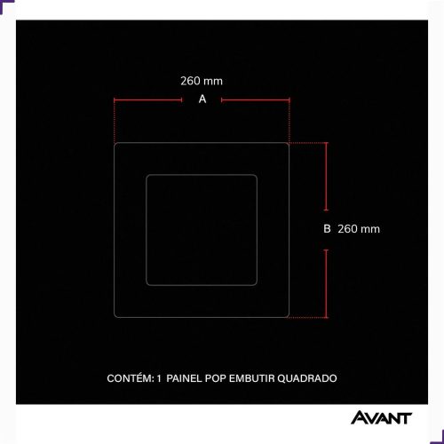 Painel de LED Sobrepor Quadrado 24W 6500K Bivolt 26x26cm Avant Branco Frio - Imagem 5