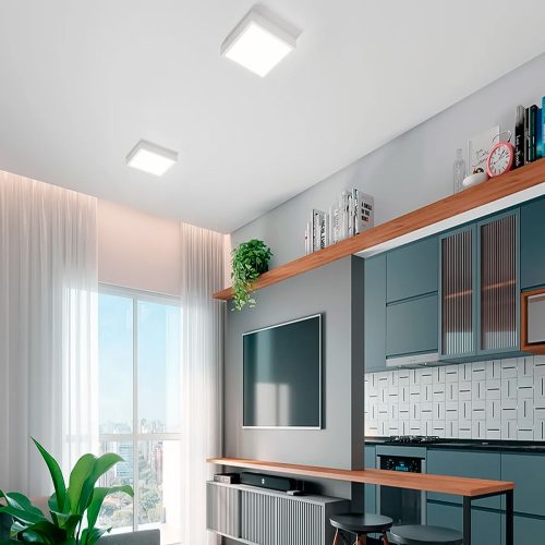 Painel de LED Sobrepor Quadrado 24W 6500K Bivolt 26x26cm Avant Branco Frio - Imagem 7