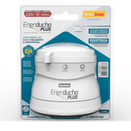 Chuveiro Ducha Enerbras 220V 5400W Enerducha Plus 3T Branco - Imagem 7
