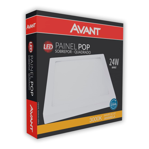 Painel Led Sobrepor Quadrado 29X29 24W 3000K - Imagem 2