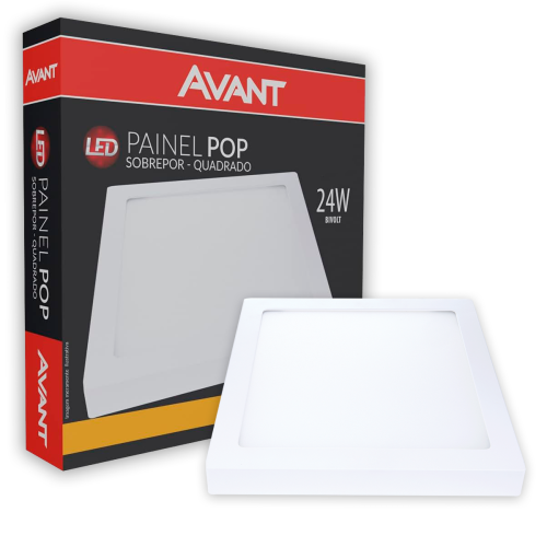Painel Led Sobrepor Quadrado 29X29 24W 3000K