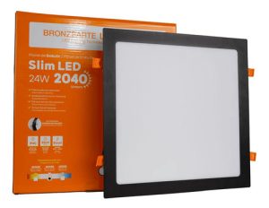 Painel Led Preto Embutir Quadrado 24Wx6500K