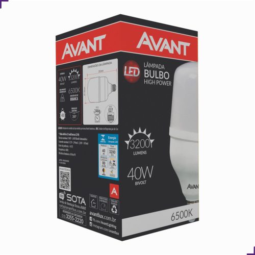 LÂMPADA LED GLOBO E27 40W 6500K BIVOLT 3500LM - Imagem 2