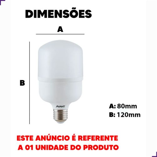 LÂMPADA LED GLOBO E27 40W 6500K BIVOLT 3500LM - Imagem 6