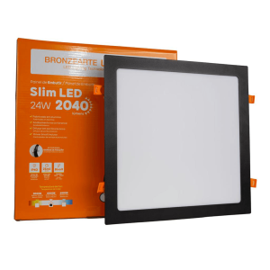 Painel Led Preto Embutir Quadrado 24Wx6500K