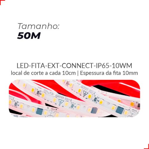 Fita LED Connect Avant 10W 127V 6500K Branco Frio IP65 à Prova d'Água - 50 Metros - Imagem 5
