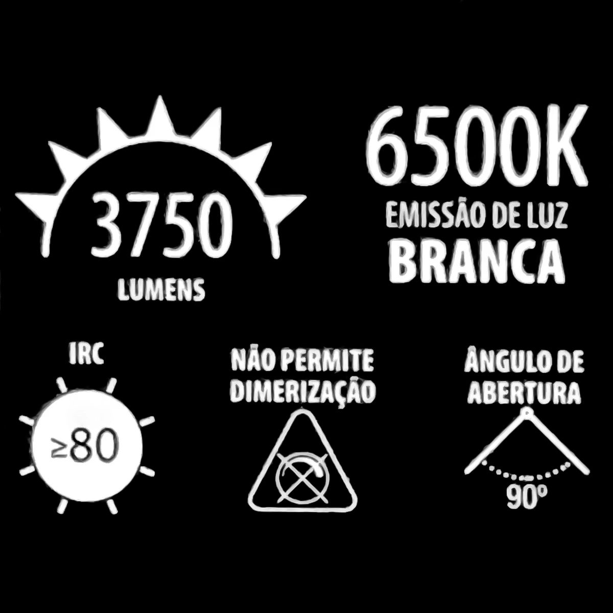 Refletor de LED Slim 50W 6500K Branco 3750Lm Frio Bivolt IP65 à Prova d'Água Avant Cor Preto - Imagem 3