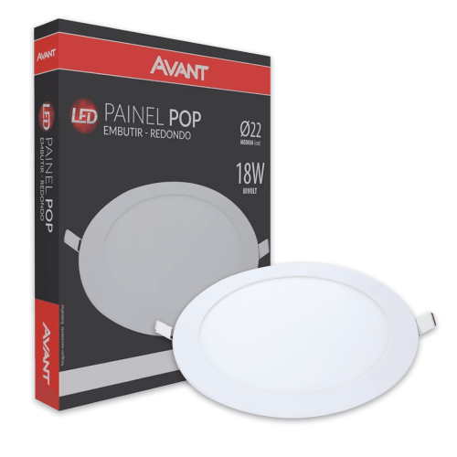 Painel Led Embutir 18W Redondo 6500K Bivolt