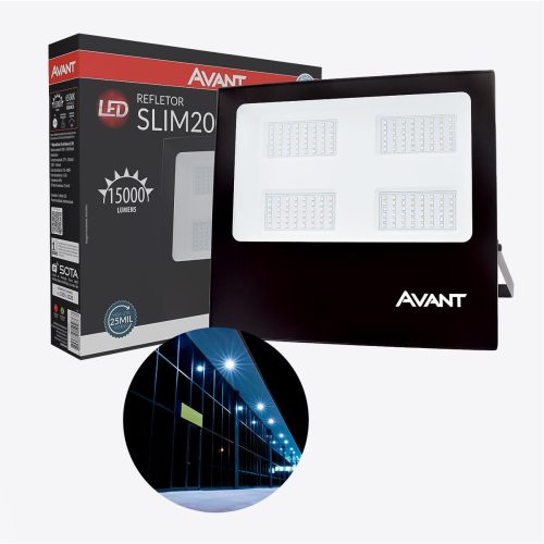 Refletor Led 200W Avant Slim200 Branco Frio 6500K Bivolt IP65