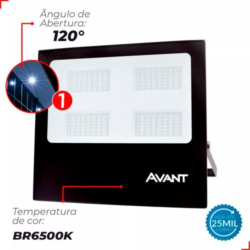 Refletor Led 200W Avant Slim200 Branco Frio 6500K Bivolt IP65 - Imagem 5