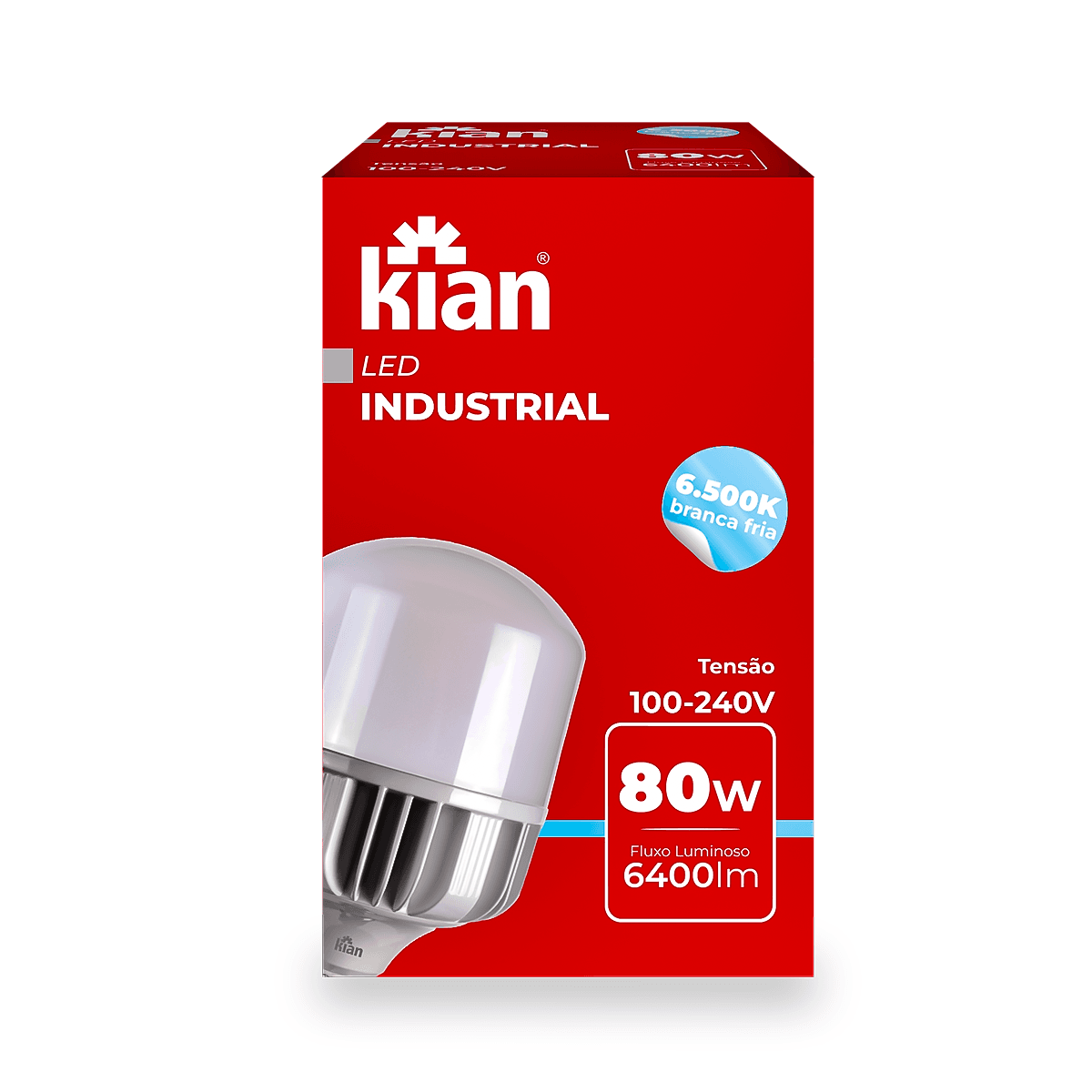 Lâmpada LED Industrial Globo 80W 6500K E27 BIV Kian - Imagem 4