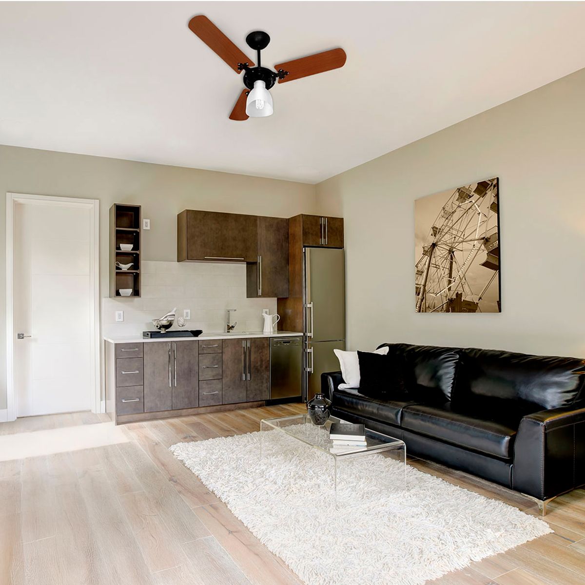 Ventilador De Teto New Delta Light Preto/Mogno 130W 3 Pás Venti-Delta 127V - Imagem 7