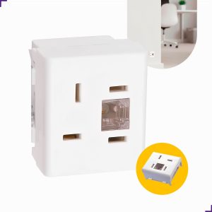 Módulo Tomada 4P para Telefone Padrão Telebras com RJ11 Branco 2 Fios 1M Decor PRM047401
