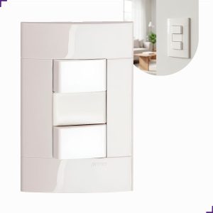 Interruptor Duplo Simples 10A 250V 4x2 Branco Decor PRM043141