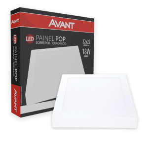Painel Led Sobrepor 18W Quadrado 6500K Bivolt Avant
