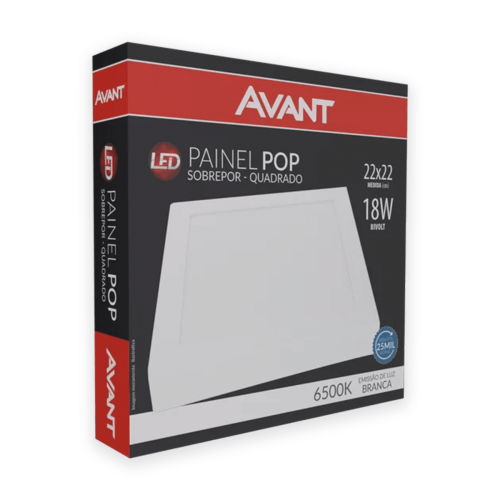 Painel Led Sobrepor 18W Quadrado 6500K Bivolt Avant - Imagem 2