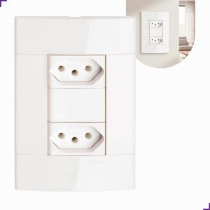 Conjunto Tomada Dupla 2P + T 10A 250V 4x2 Branco Schneider PRM04424721 Decor