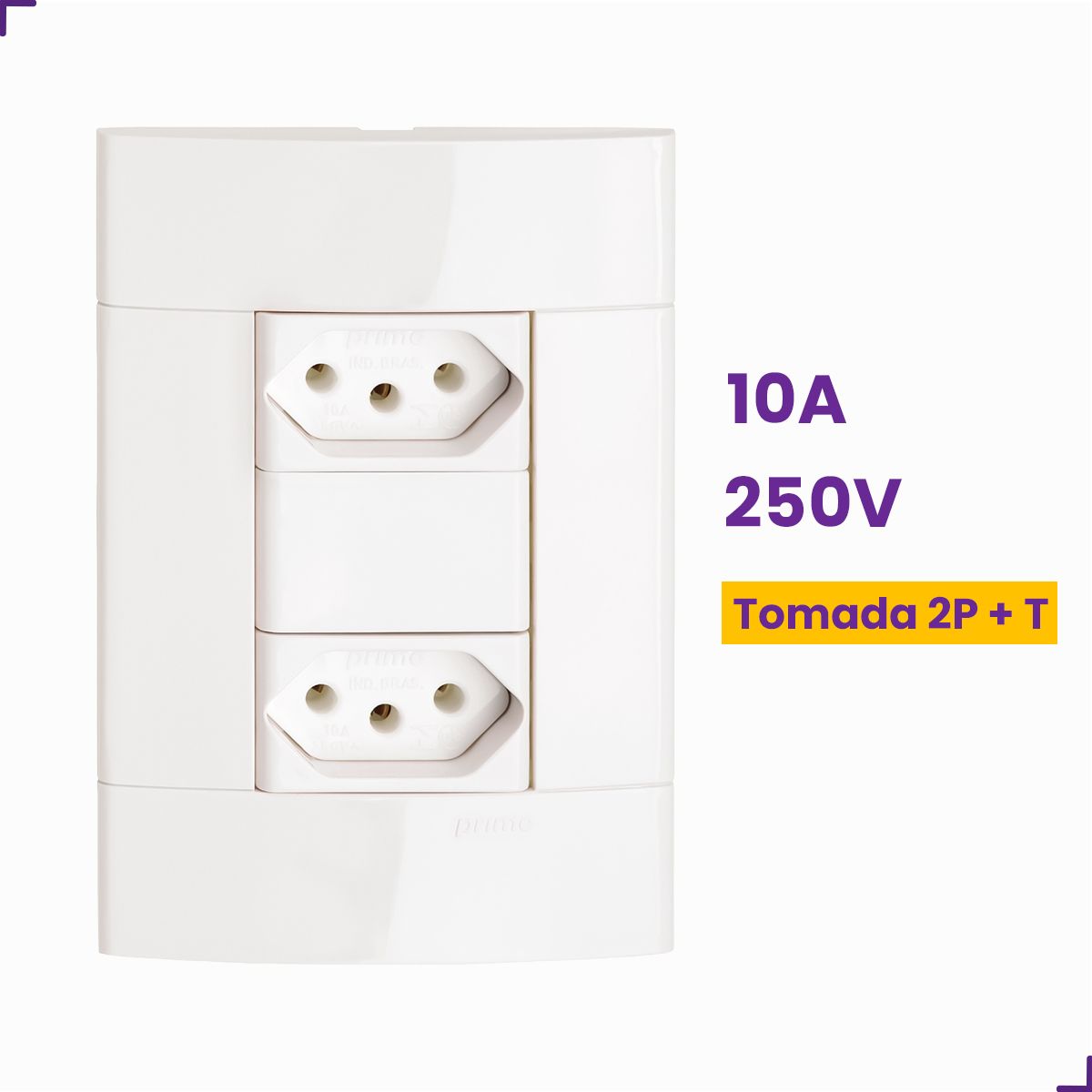 Conjunto Tomada Dupla 2P + T 10A 250V 4x2 Branco Schneider PRM04424721 Decor - Imagem 2