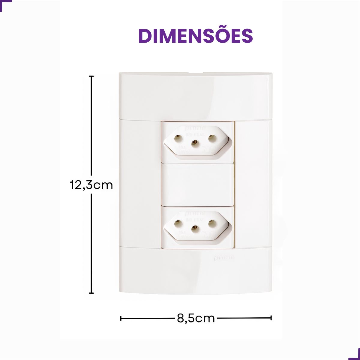 Conjunto Tomada Dupla 2P + T 10A 250V 4x2 Branco Schneider PRM04424721 Decor - Imagem 3
