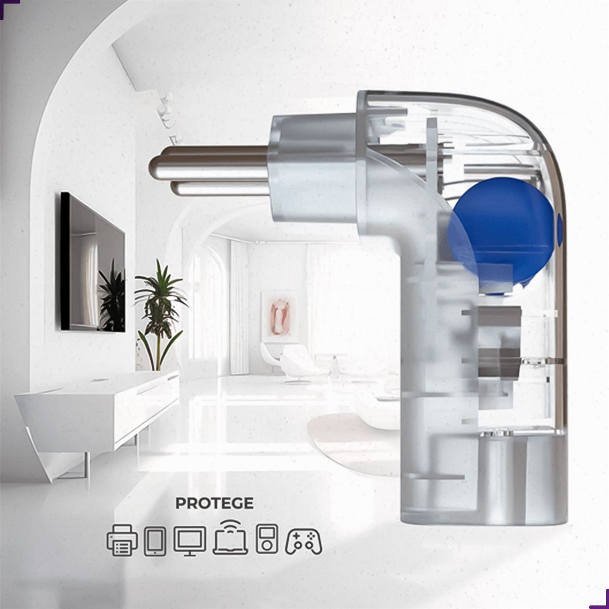 Protetor Contra Surtos DPS Pocket Fit 3P 20A Iclamper LCF Transparente Bivolt - Imagem 6